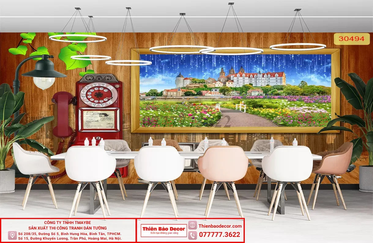 Tranh dán tường quán cafe : 5 bí quyết chọn tranh dán tường cafe để thu hút khách hàng