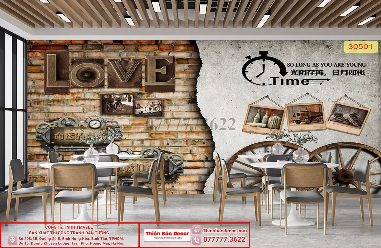 Tranh dán tường quán cafe : 5 bí quyết chọn tranh dán tường cafe để thu hút khách hàng