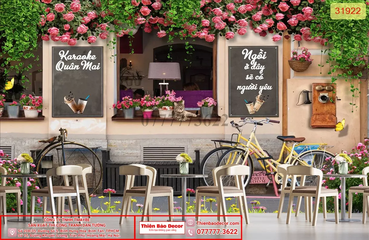 Tranh dán tường quán cafe : 5 bí quyết chọn tranh dán tường cafe để thu hút khách hàng