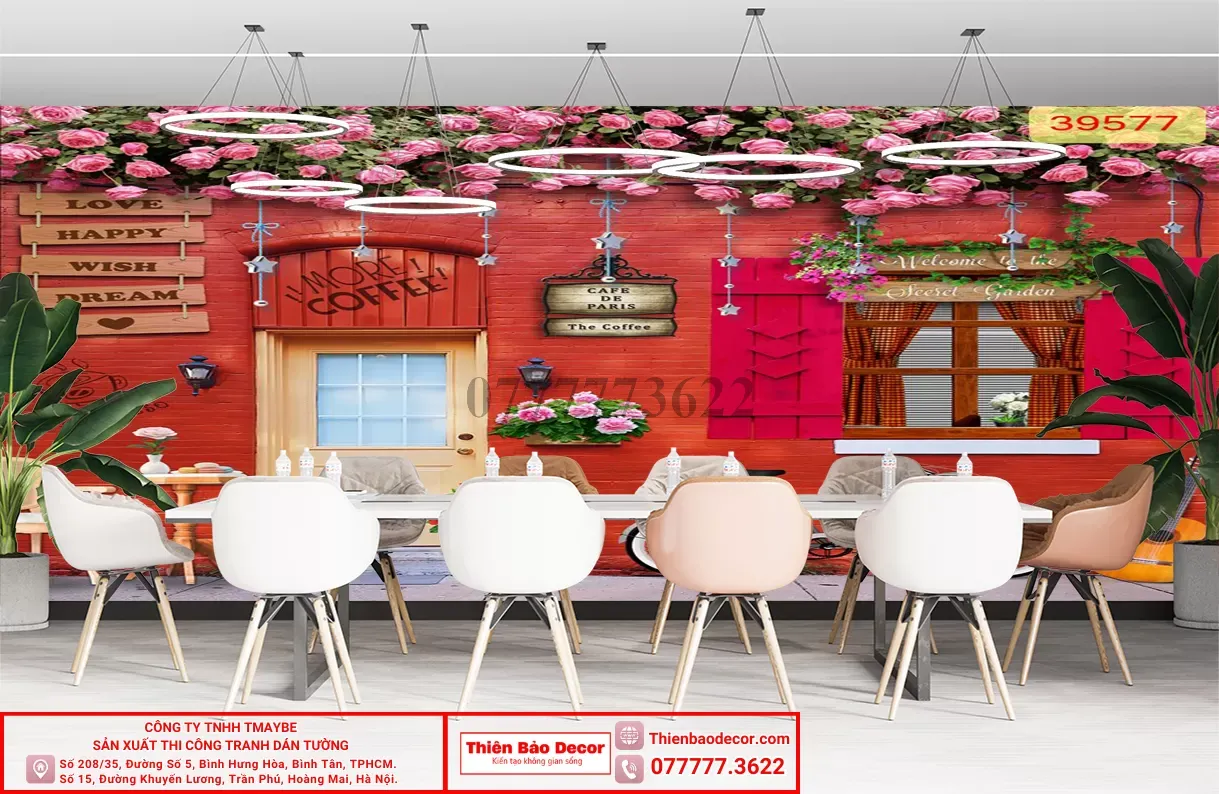 Tranh dán tường quán cafe : 5 bí quyết chọn tranh dán tường cafe để thu hút khách hàng