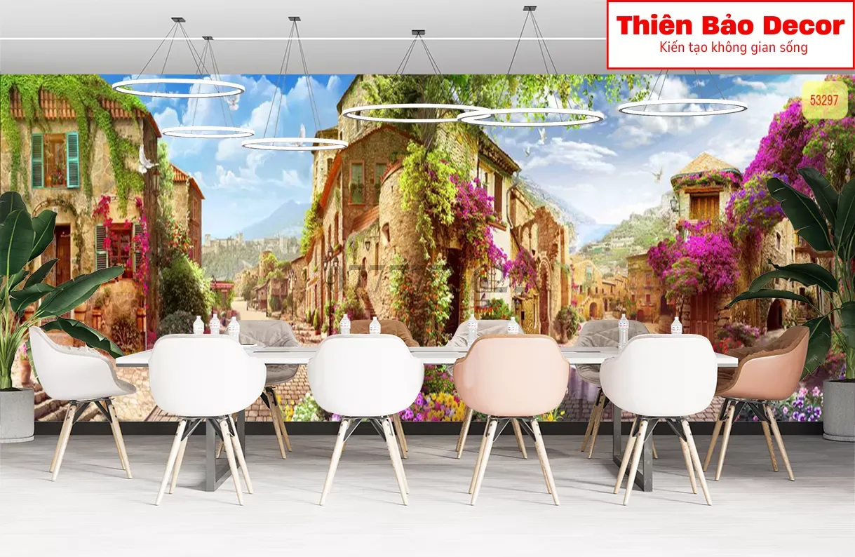 Giấy dán tường trang trí quán cafe : Tạo điểm nhấn độc đáo và bắt mắt trong không gian quán