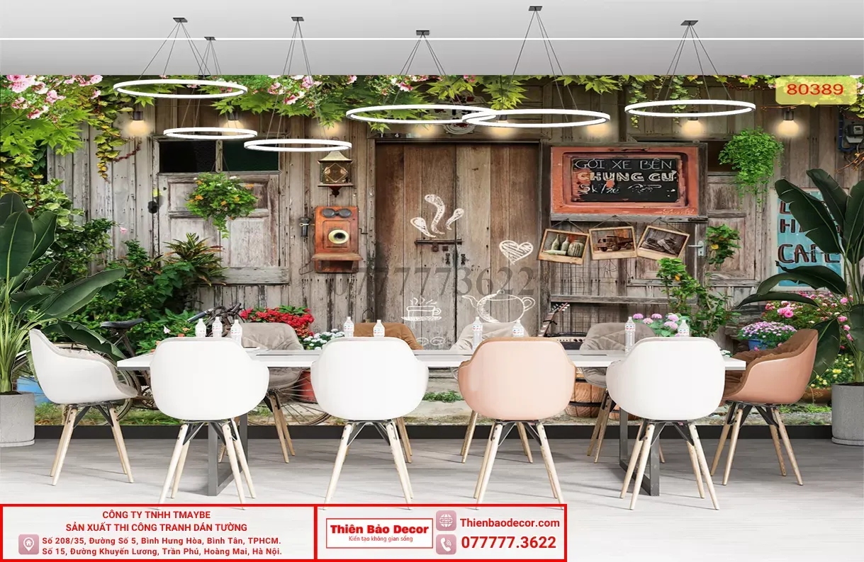 Tranh dán tường quán cafe : 5 bí quyết chọn tranh dán tường cafe để thu hút khách hàng