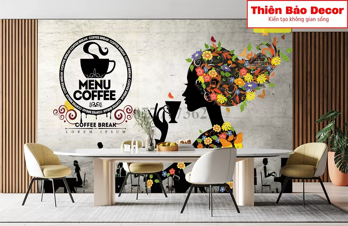 99 Mẫu giấy dán tường trang trí quán cafe : Tạo điểm nhấn độc đáo và bắt mắt trong không gian quán