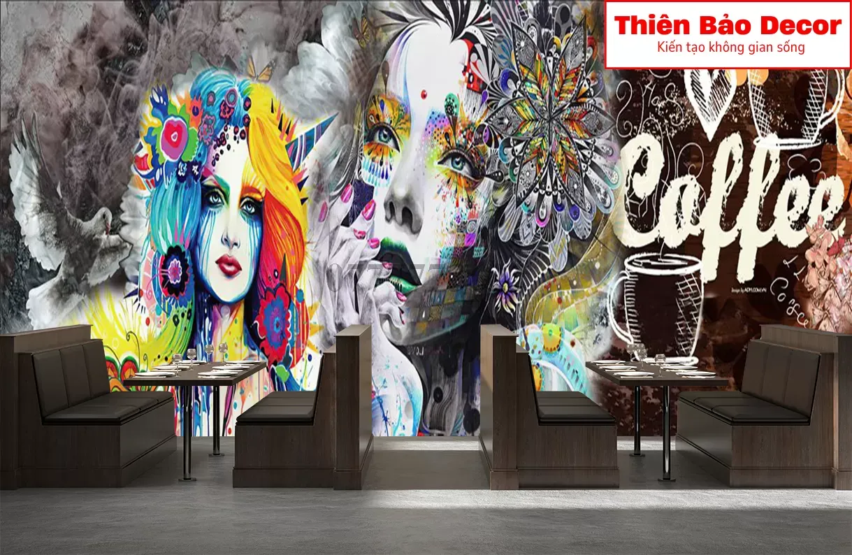 99 Mẫu giấy dán tường trang trí quán cafe : Tạo điểm nhấn độc đáo và bắt mắt trong không gian quán