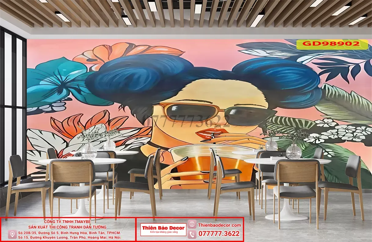 Tranh dán tường quán cafe : 5 bí quyết chọn tranh dán tường cafe để thu hút khách hàng