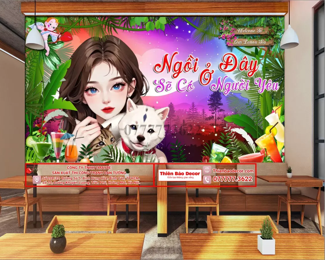 100+ Mẫu tranh dán tường 3d quán trà sữa hot nhất 2024 : Biến hóa không gian, thu hút khách hàng