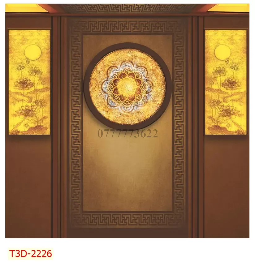Tranh dán tường Phòng thờ - Tranh vải dán tường 3D | Mã T3D-2226