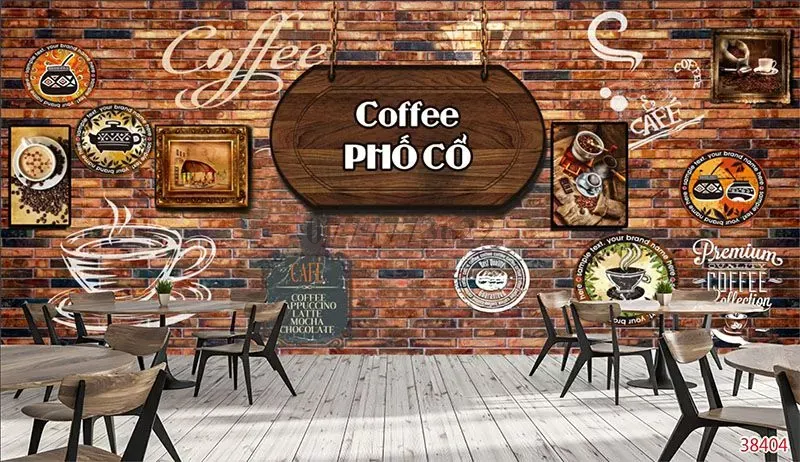 Mẫu Tranh 3D Quán Trà Sữa, Cafe - 38404